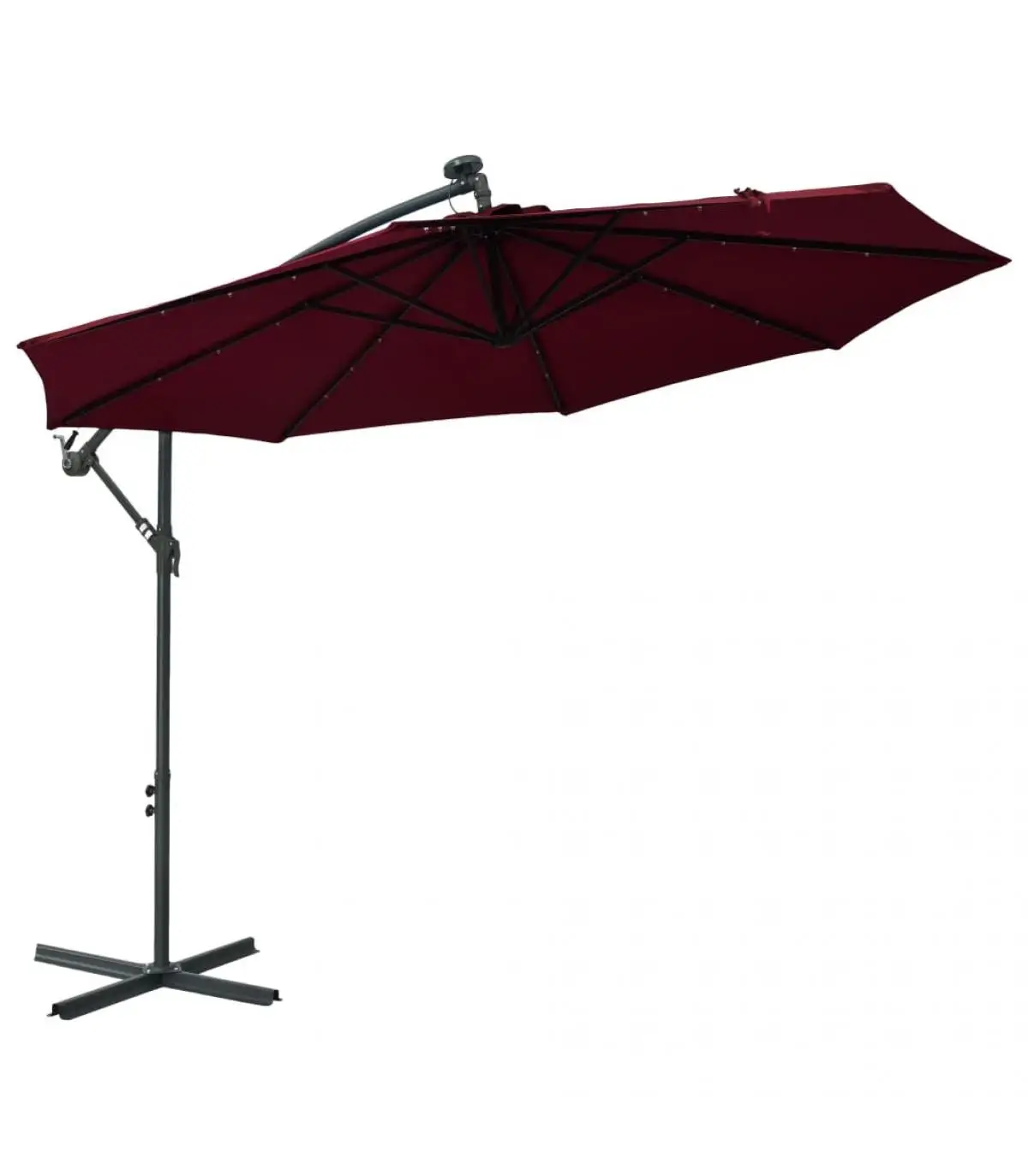 Red Wine Red Steel Post LED Umbrella