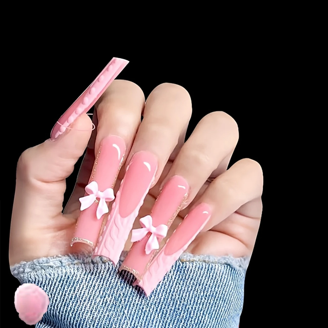 120PCS Diy Art Of Reusable Acrylic Artificial Nails With Super-Long Conical Square Straight Nail Tips