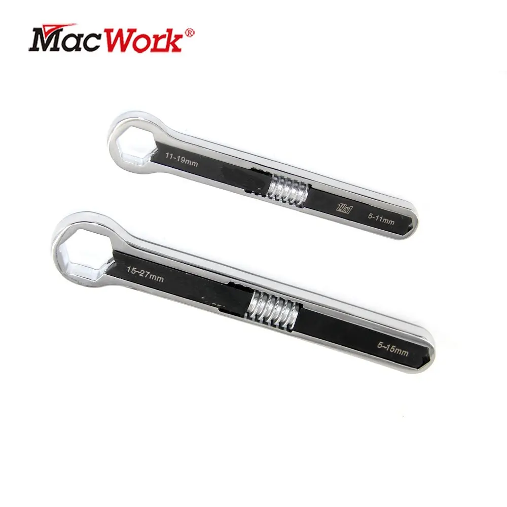 7 inch and 9.5 inch 2Pcs Total Wrench Universal Wrench Set Adjustable Double Head Spanner Multi-function Auto Repair Tools