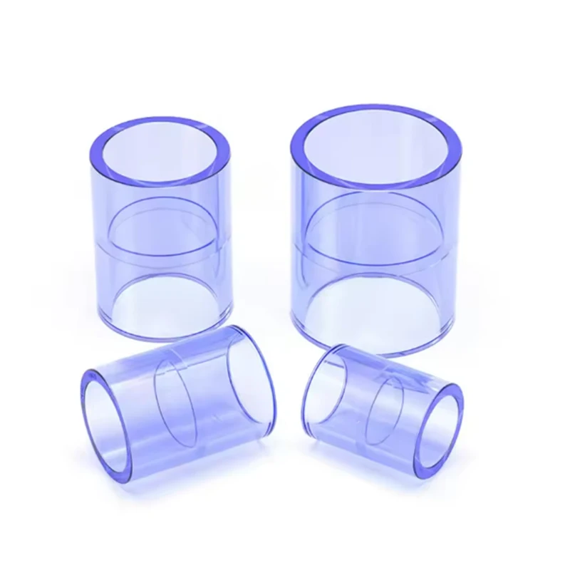 1개 투명 블루 UPVC 직결 커넥터 ID 20~110mm 정원 관개 연결 부품 수족관 물 파이프 어댑터