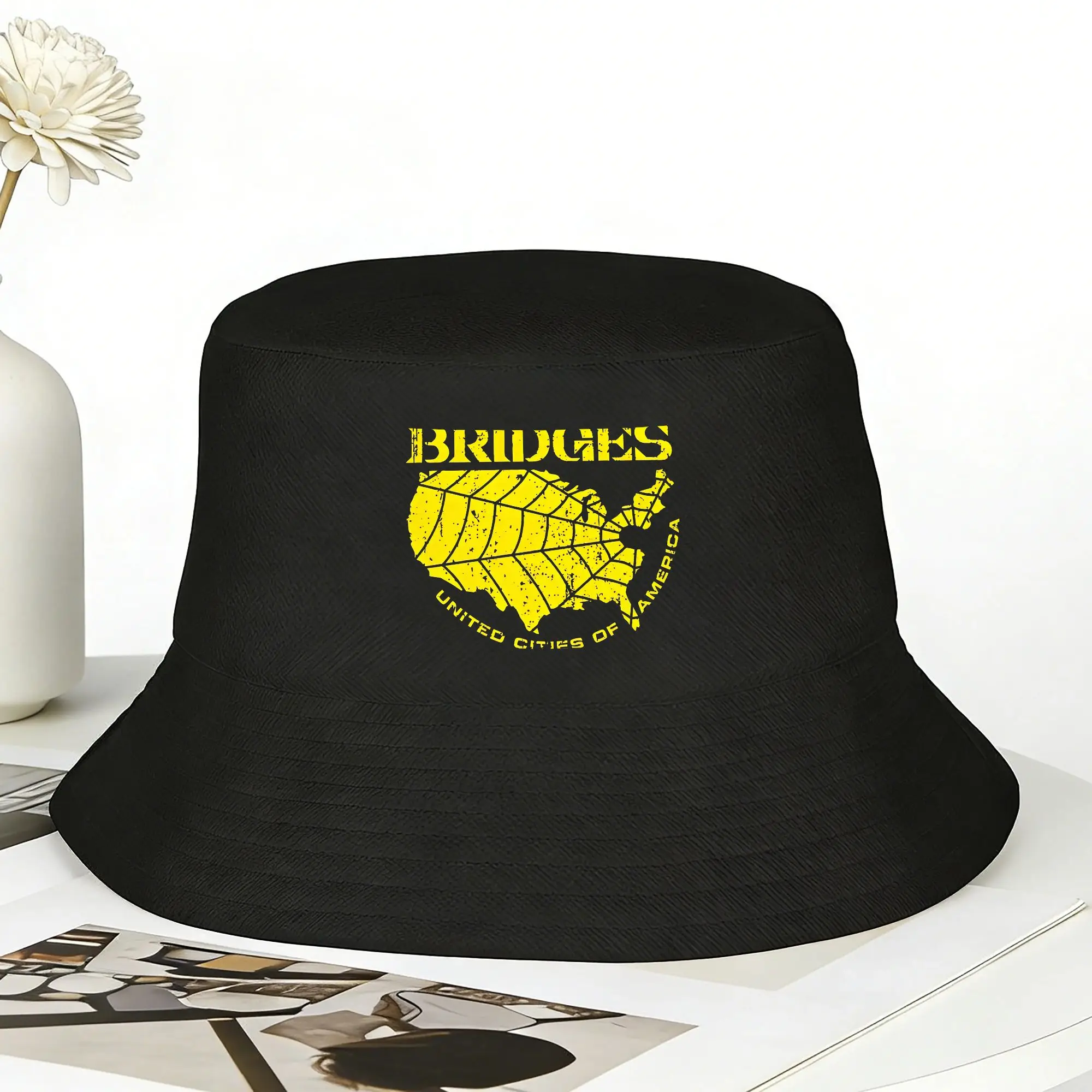 Men Women BRIDGES Death Stranding  Bucket Hat  Foldable Fisherman Hats Summer Fashion Travel Hiking Caps Hip Hop Design Sun Hat