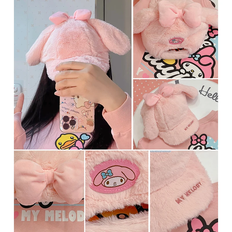 Circumference 58Cm Cartoon Kawaii Sanrios Cinnamoroll My Melody Autumn and Winter Plush Doll Baseball Cap Cute and Warm