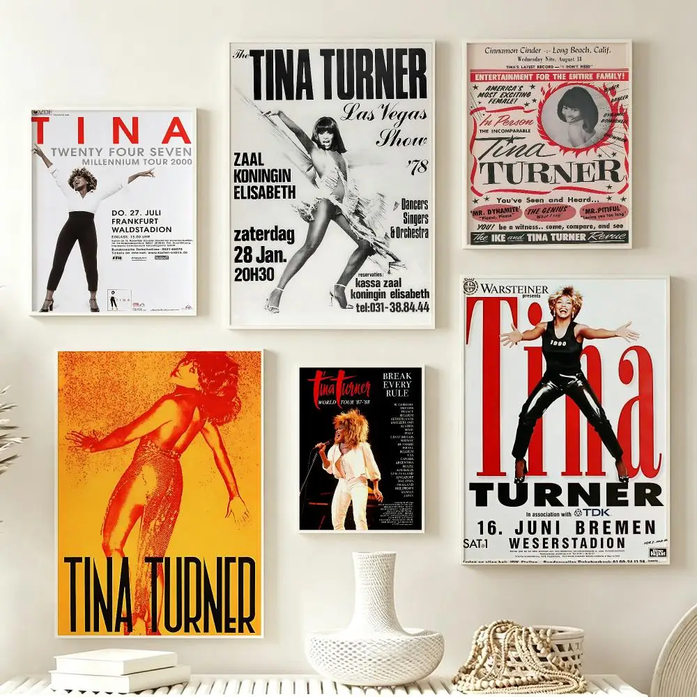 Person Tina Turner Poster Poster Multiple Sizes  frameless Creamy Style Wall Art Home Decor For Living Room Bedroom gift