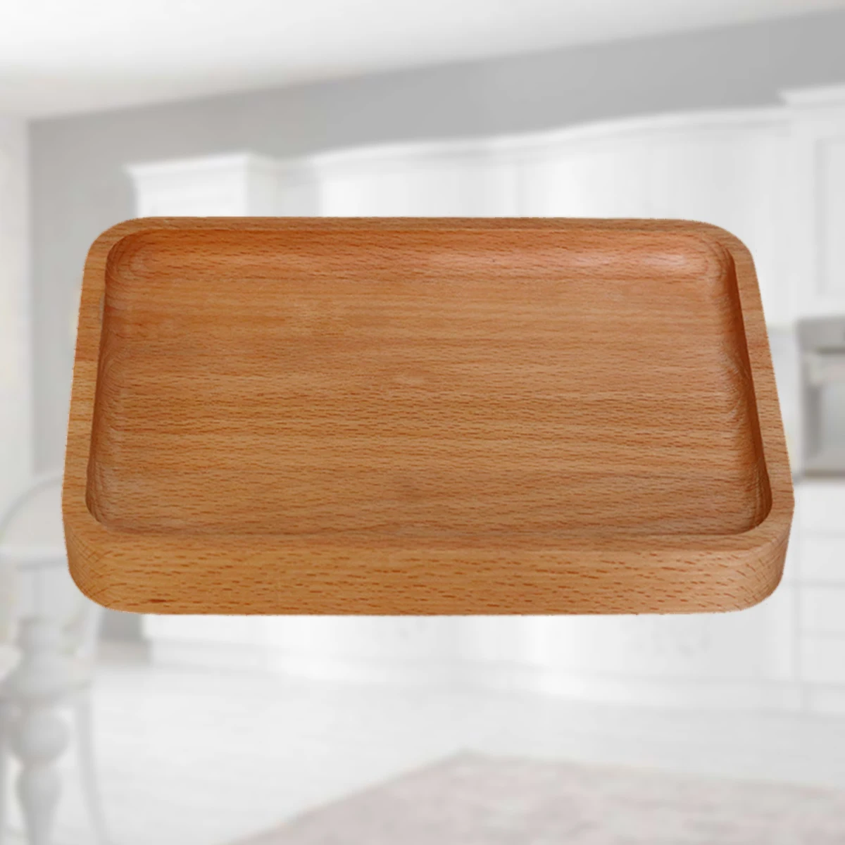 

Natural Beech Tray for Bread Cake Fruit Kids Food Serving Plate Dishes Creative Wood Safe Healthy Decor Bowl Platter Parties