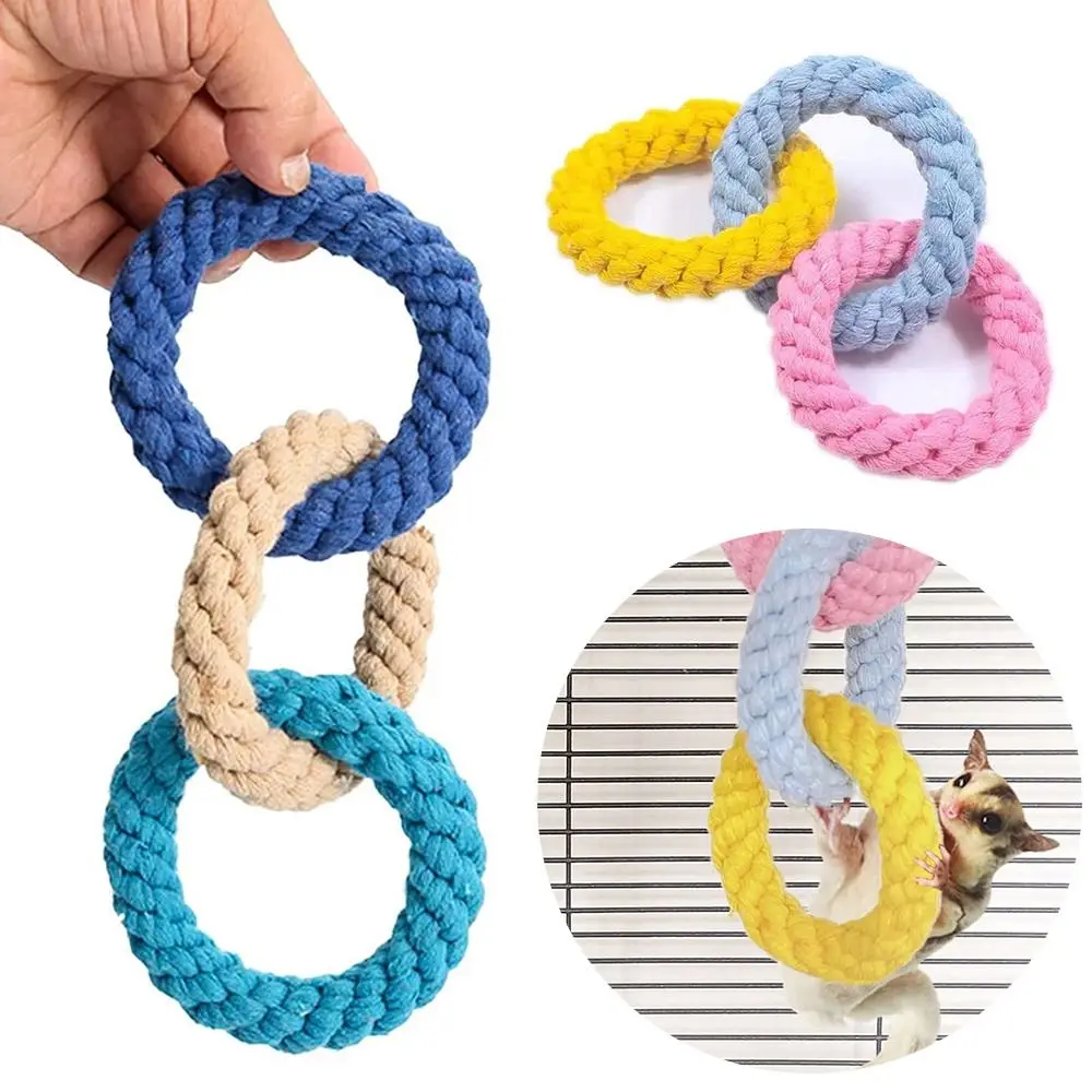 Hamster Climbing Rope Toys Sugar Glider Cage Accessories Hanging Swing Cage Toy Bird Rope Swing Toy for Climbing Exercising