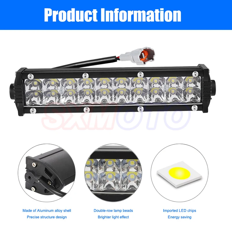 LED Headlight Light Bar Lighting Kit For Yamaha YZ250F Honda Suzuki 7/8” Motocross Handlebars Dirt Bike Off Road 60W Hight Lamp