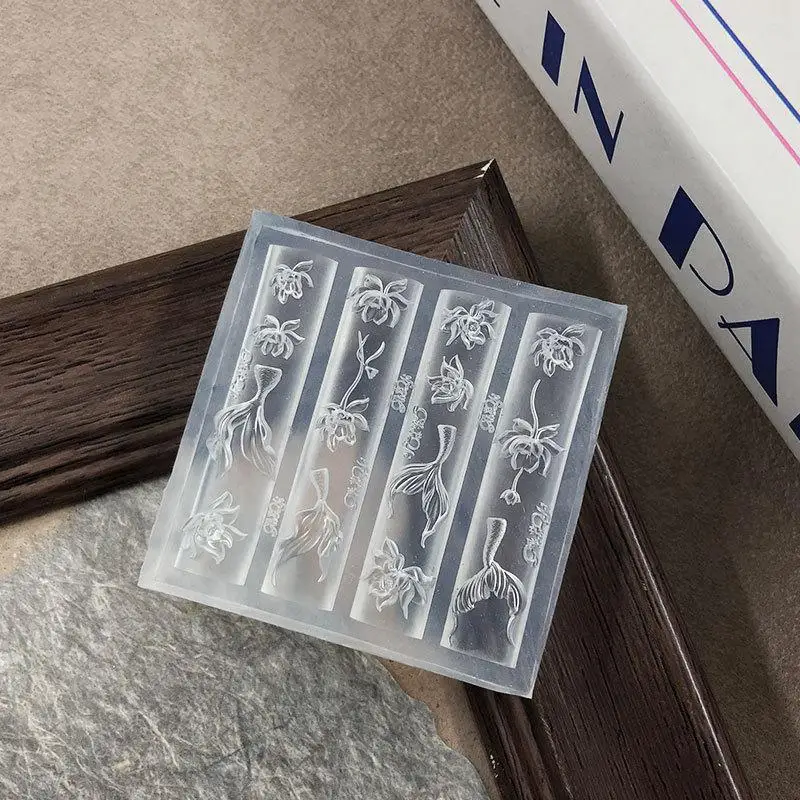 3D Ocean Fishtail Silicone Nail Mold DIY  Clear Mold for Unique Nail Art Suitable for Salon Home and Gifts