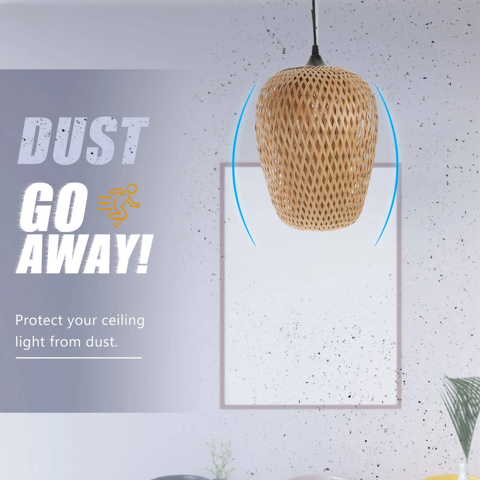 

Bamboo Ceiling Light Woven Pendant Light Fixture Cozy Wedding Theme Party Decor Practical Simple Design