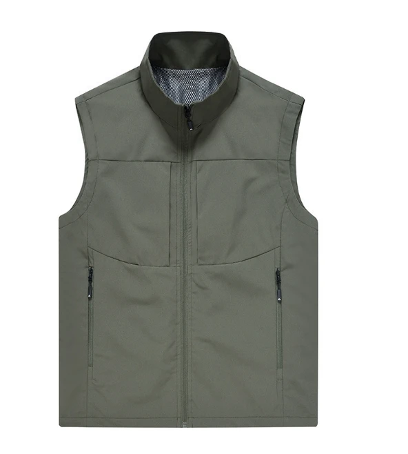 Wear oversized 2024 autumn winter stand-up collar clip handsome male outdoor travel sports vest sleeveless coat