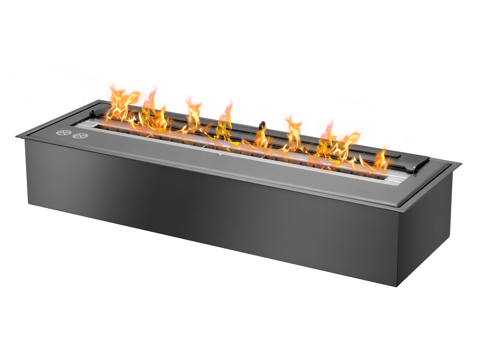 High-End True Flame Ethanol Fireplace Metal Steel Insert Heating Outdoor Villa's Family Living Room Courtyard