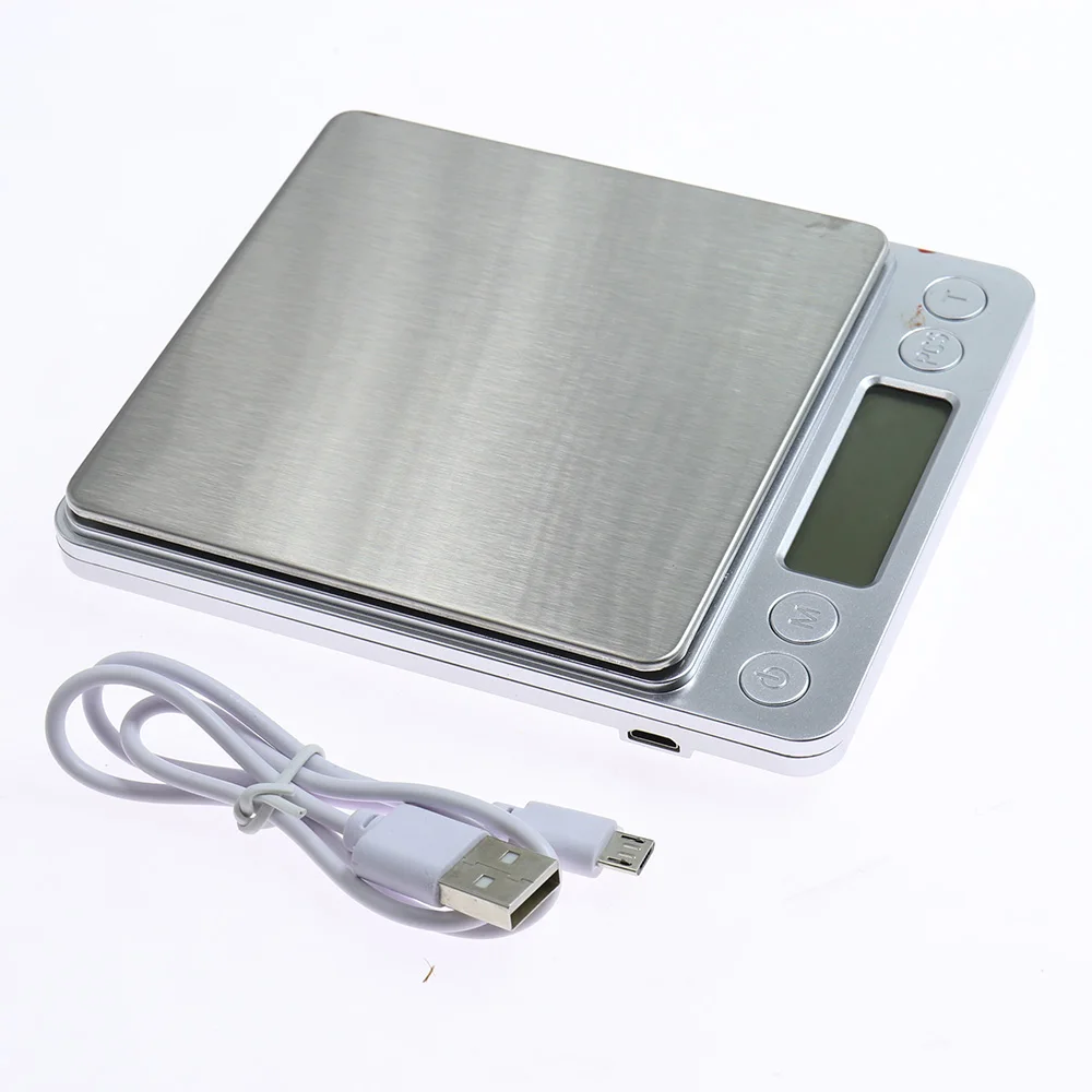 USB Charging 3kg/0.1 500g/0.01 Mini Precision LCD Digital Kitchen Electronic Scales Weight Balance Tea Baking Lithium Battery