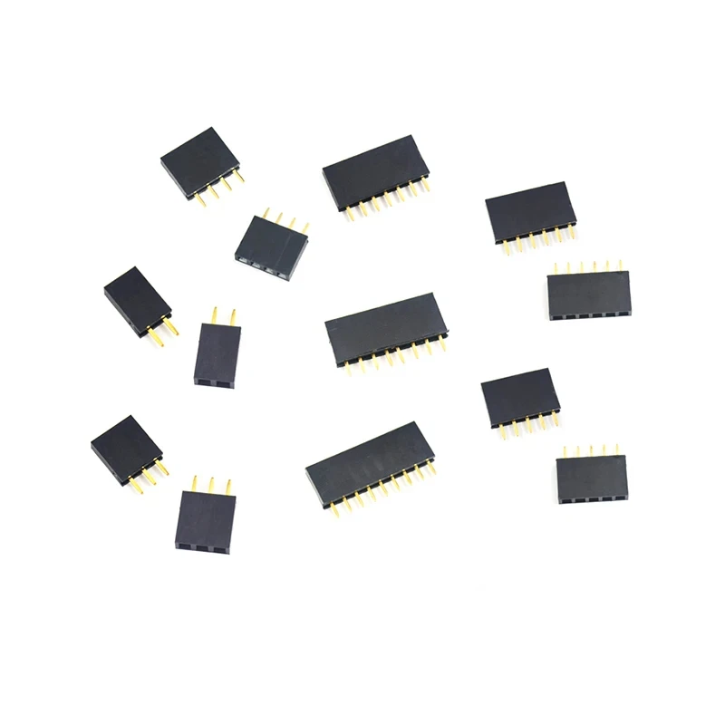 10Pcs/Lot  2.54 mm 2P~40 Pin Straight Single Row Female Socket PCB Board Pin Header Strip Connector for Arduino