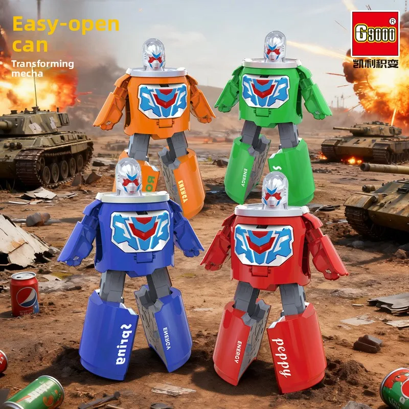 Coke Deformation Robot Simulation Can Soda Children's Diamond Drink Mecha Toy Puzzle Boy Gift