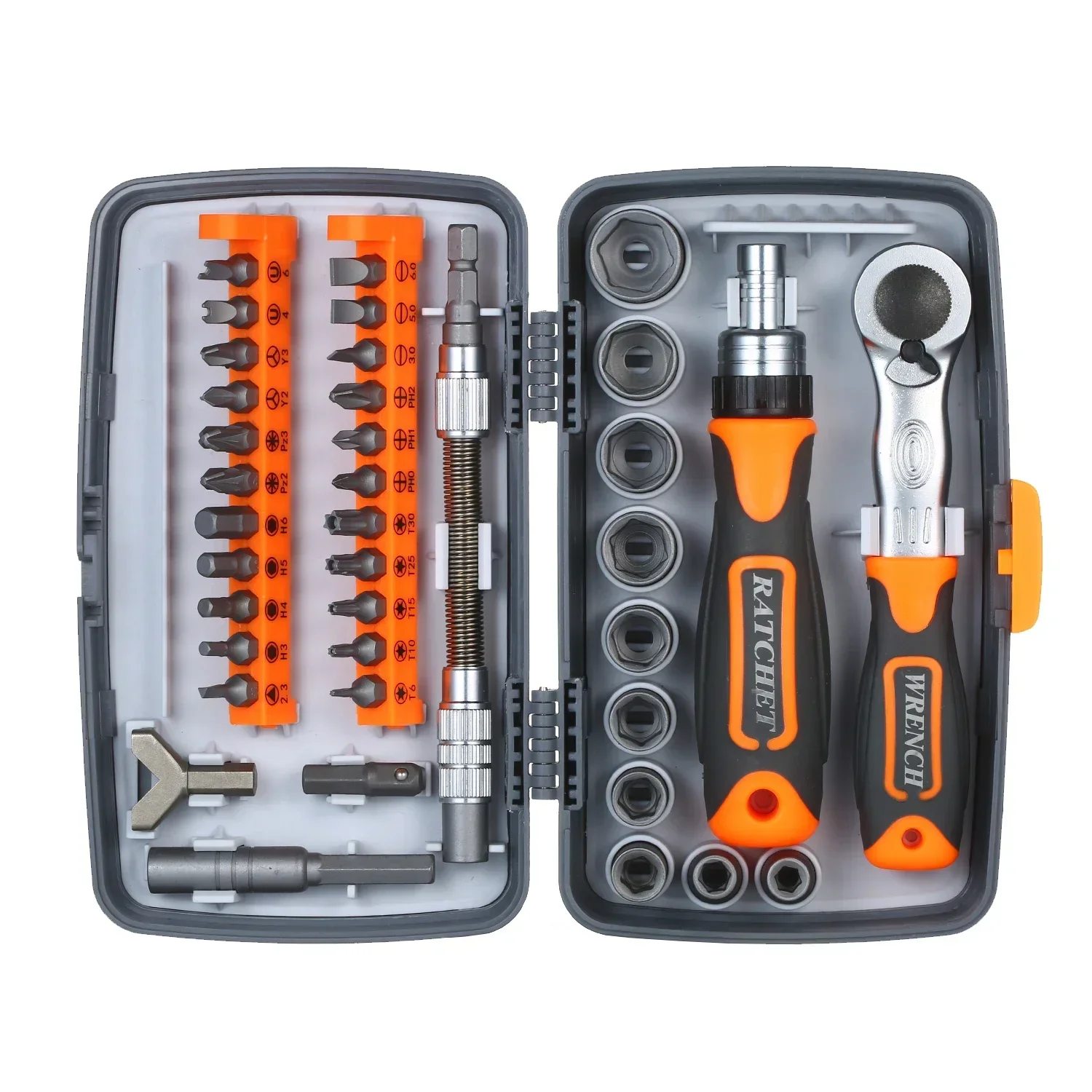 38 IN 1 Ratchet Screwdriver Sleeve Combination Professional Maintenance Tool Locomotive Bicycle Quick Maintenance Manual Tool