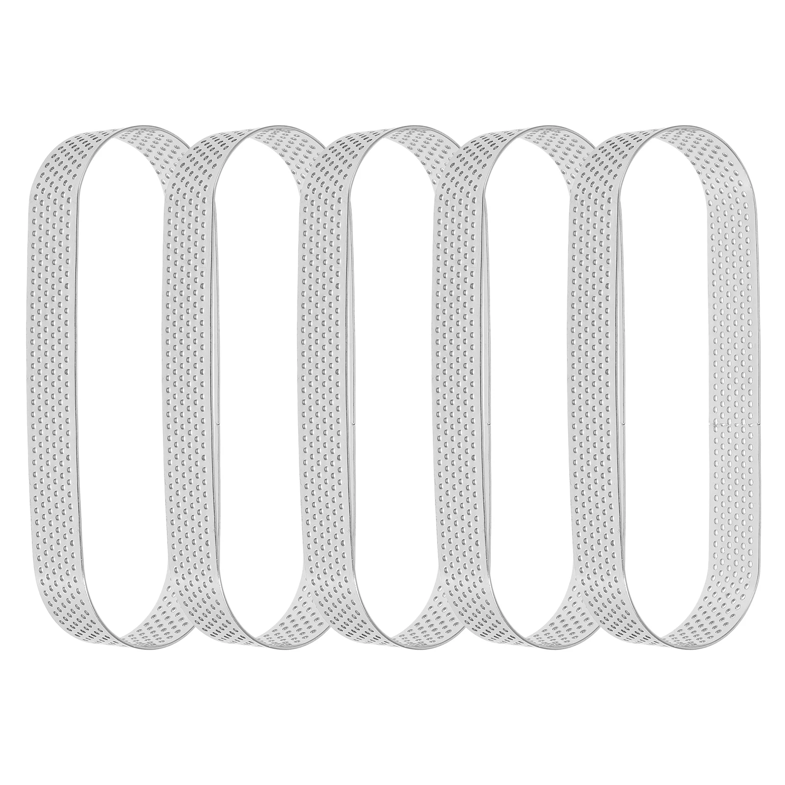 

6pcs Perforated Mousse Ring Stainless Steel Oval Cake Rings Baking Tools Mold Nonstick Surface Easy Release Durability