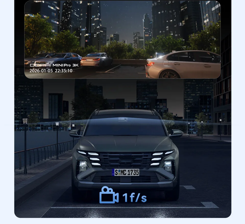 dashcam für auto dashcam dashcam 4k deutsch DDPAI MINI Pro 3K Dashcam 1620P HDR 143 Grad Weitwinkel Nachtsicht WDR Sprachsteuerung 24-Stunden-Parküberwachung WiFi Auto-DVR motorrad kamera rückfahrkamera kabellos – Detail 15