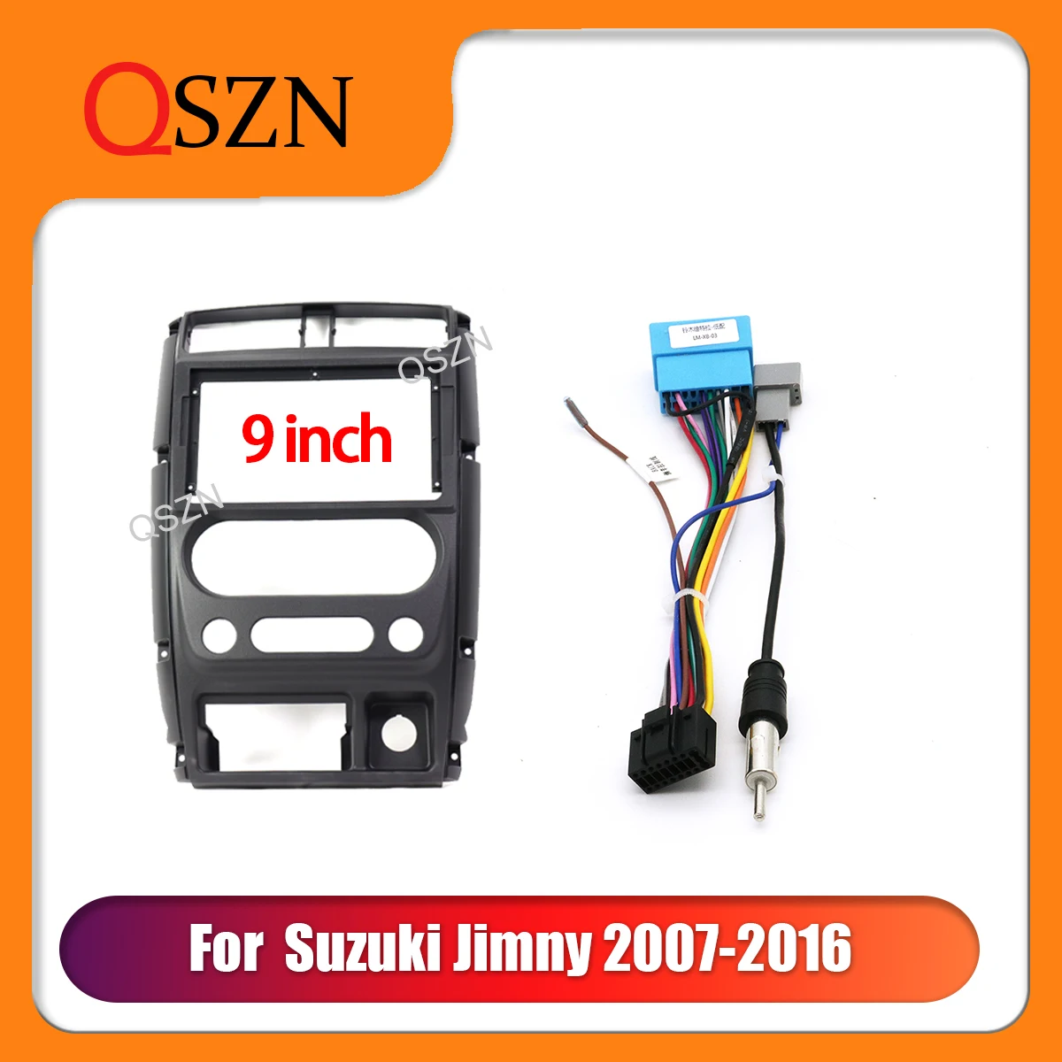 

QSZN 9 Inch Car Frame Fascia For Suzuki Jimny 2007-2016 GPS Panel Dash Fitting Frame Dashboard Mount Kit Installation 2 Din