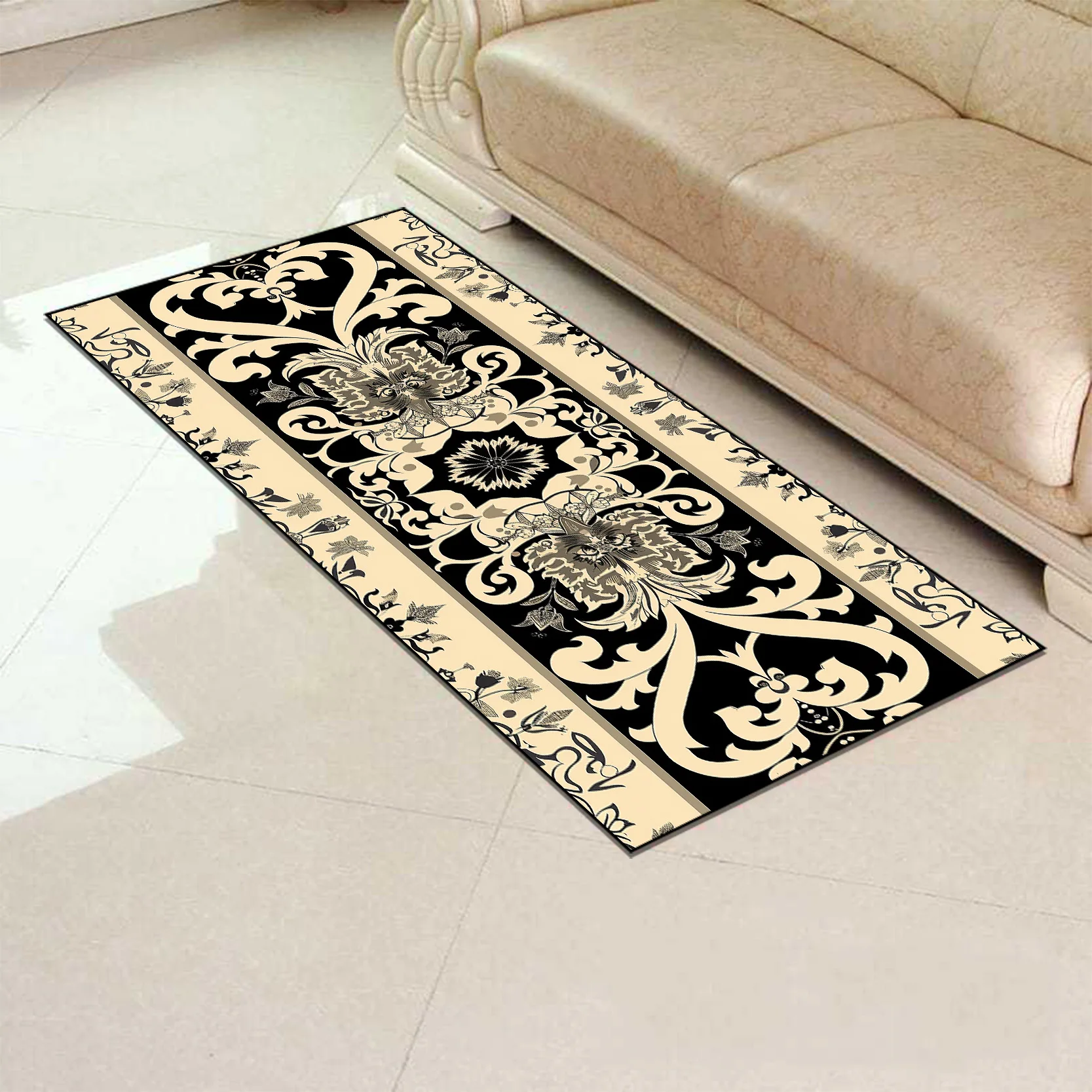 Vintage European Style Carpet for Living Room Sofa Chair Side Rug Bedroom Bedside Soft Rugs Room Doorway Hallway Floor Mat