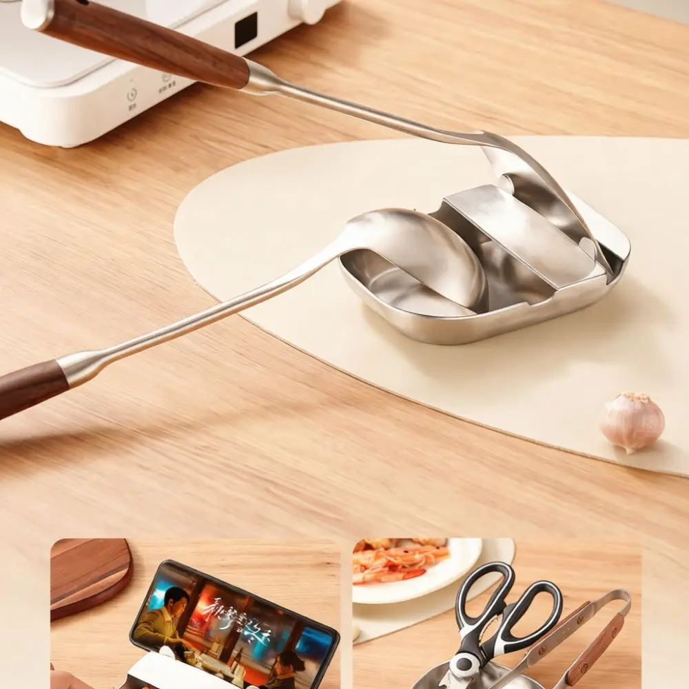 Modern Stainless Steel Kitchen Stand Spoon Spatula Holder Vertical Pot Lid Rack Multifunctional Storage Organizer