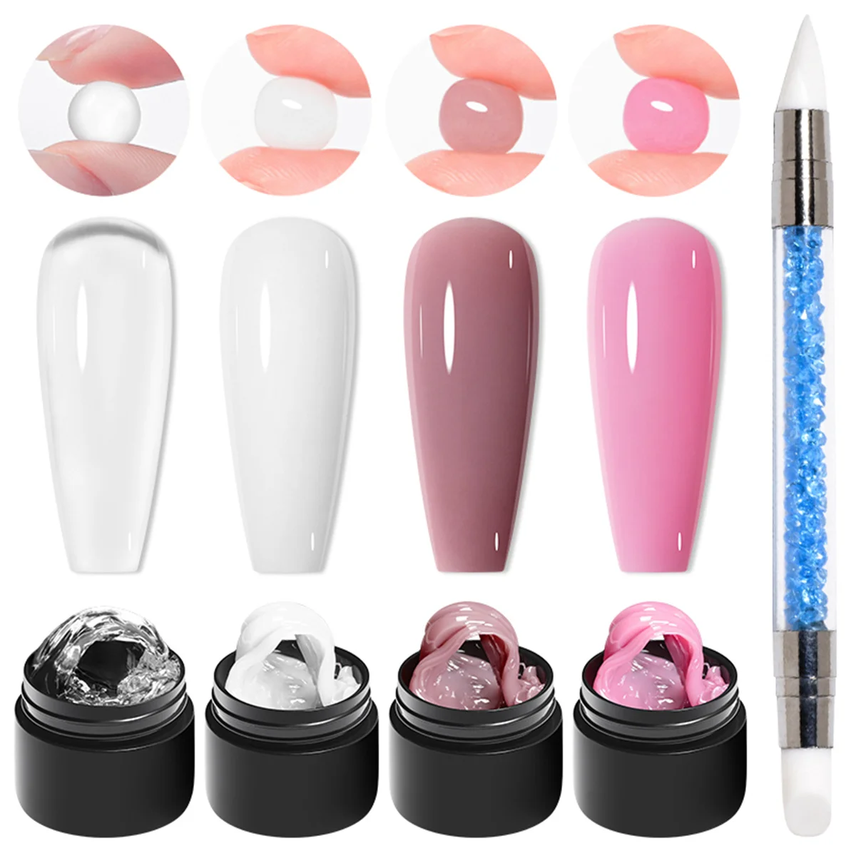4/5pcs Set di smalti per unghie gel per estensione mano antiaderente 3D Modellatura/Scolpire/Scolpire UV/LED Gel Gel Gelatina Kit di strumenti per manicure in gel duro FAI DA TE