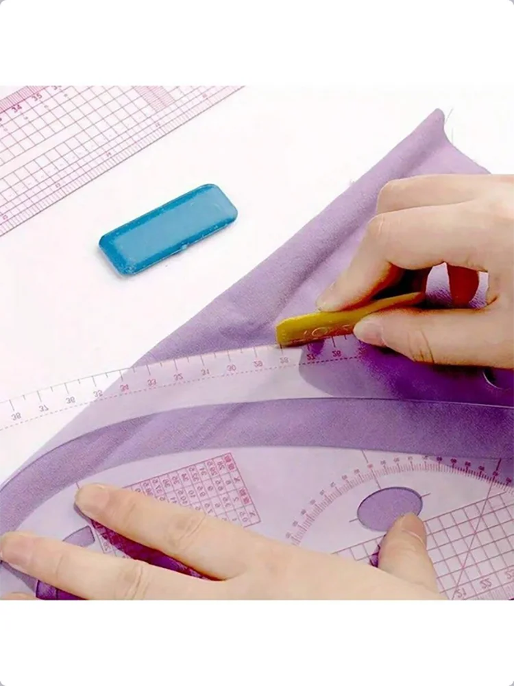 مسطرة خياطة إمبراطورية ومنحنى فرنسي، تستخدم لصنع الأقسام، مجموعة قطع مسطرة مصممة أزياء بلاستيكية شفافة