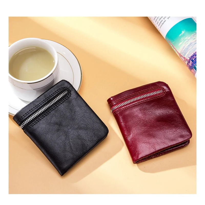 2025 محفظة صغيرة للرجال والنساء جلد طبيعي رقيقة جدا محفظة جلدية ناعمة قصيرة سستة عملة جيب Billetera Hombre Cartera #2
