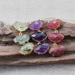 FUWO Wholesale Natural Quartz Stone Three Tier Earrings - Stunning Gemstones Earrings for Weddings and Parties 5Pairs/Lot ER477