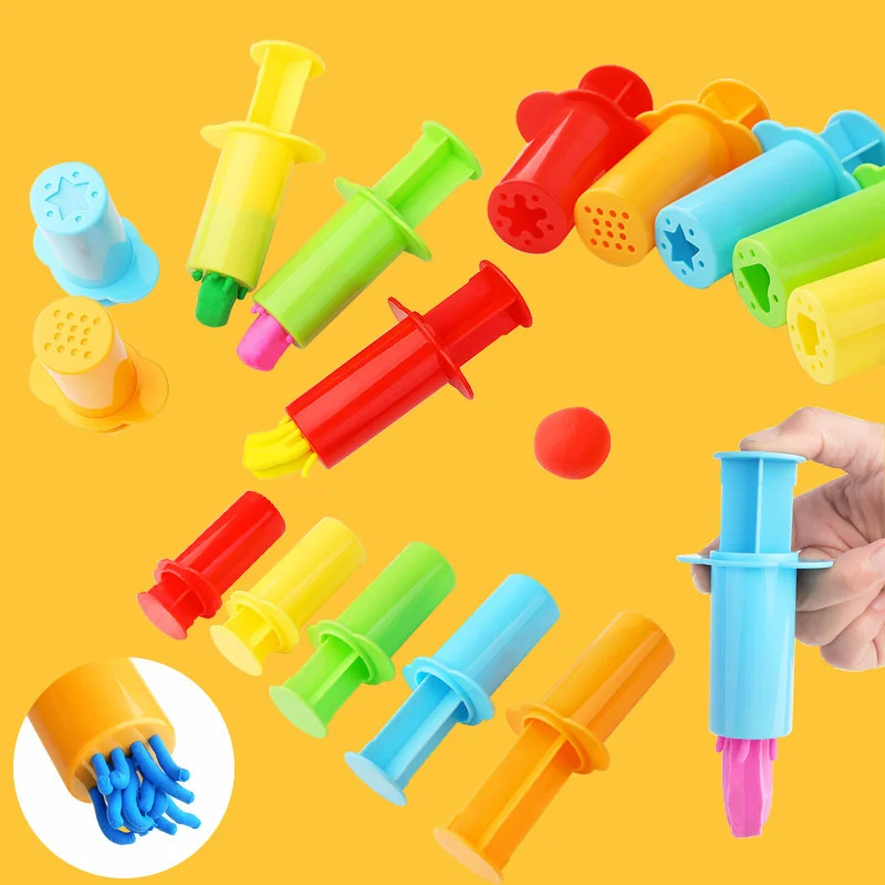 5 sztuk/zestaw zestaw wytłaczarek do ciasta różne wzory nowość DIY plastelina wycisnąć Making Playdoh narzędzie do zabawy ciasto