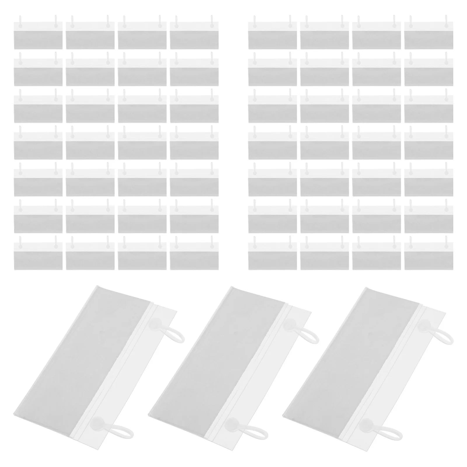 

1 Set Plastic Basket Label Holders Snap Locking Transparent For Price Tag Display Supermarket Pantry Warehouse Retail Store