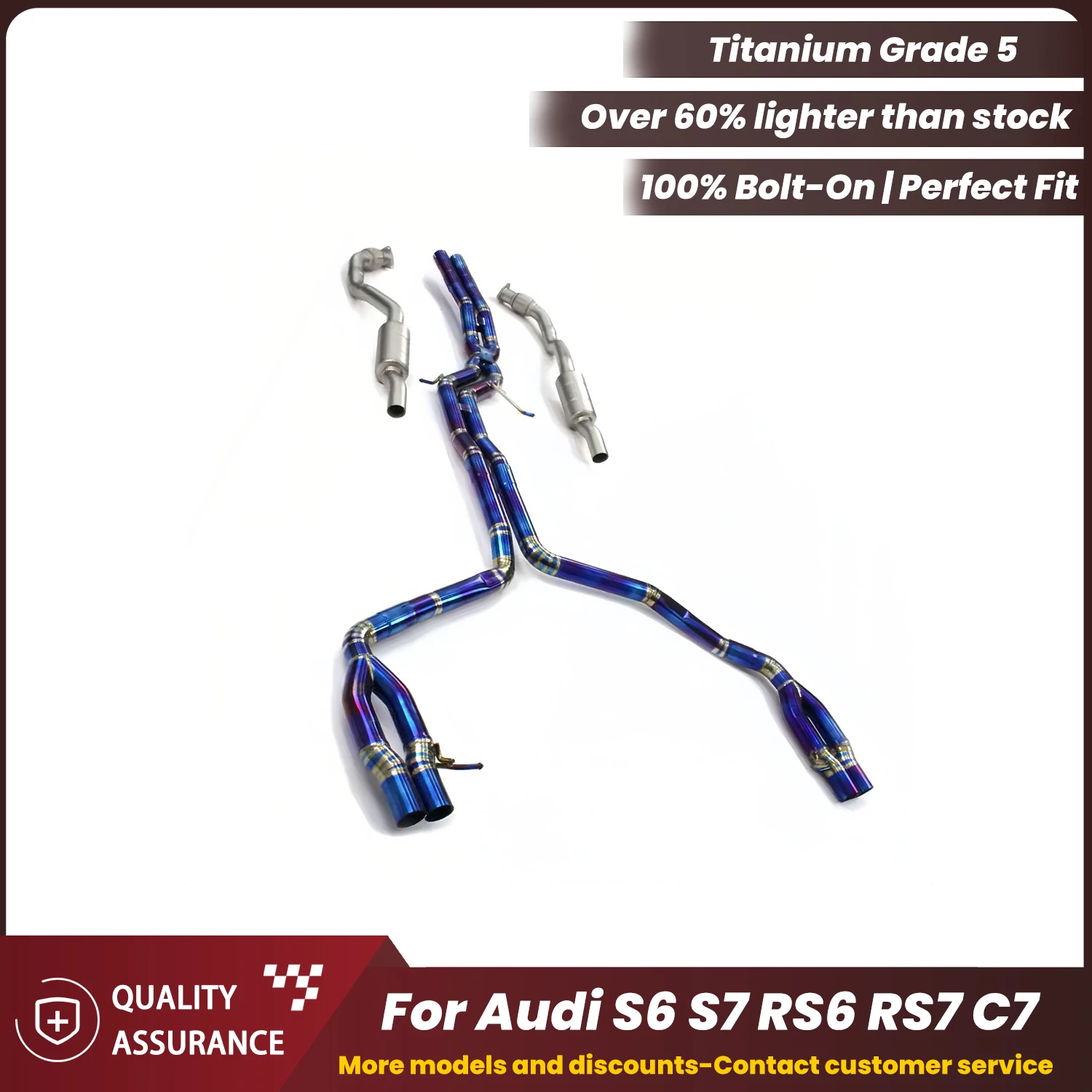 

Aggressive Exhaust Sound ECCF Titanium Catback Exhaust With Resonant tube For Audi S6 S7 RS6 RS7 C7 Performance Upgrade