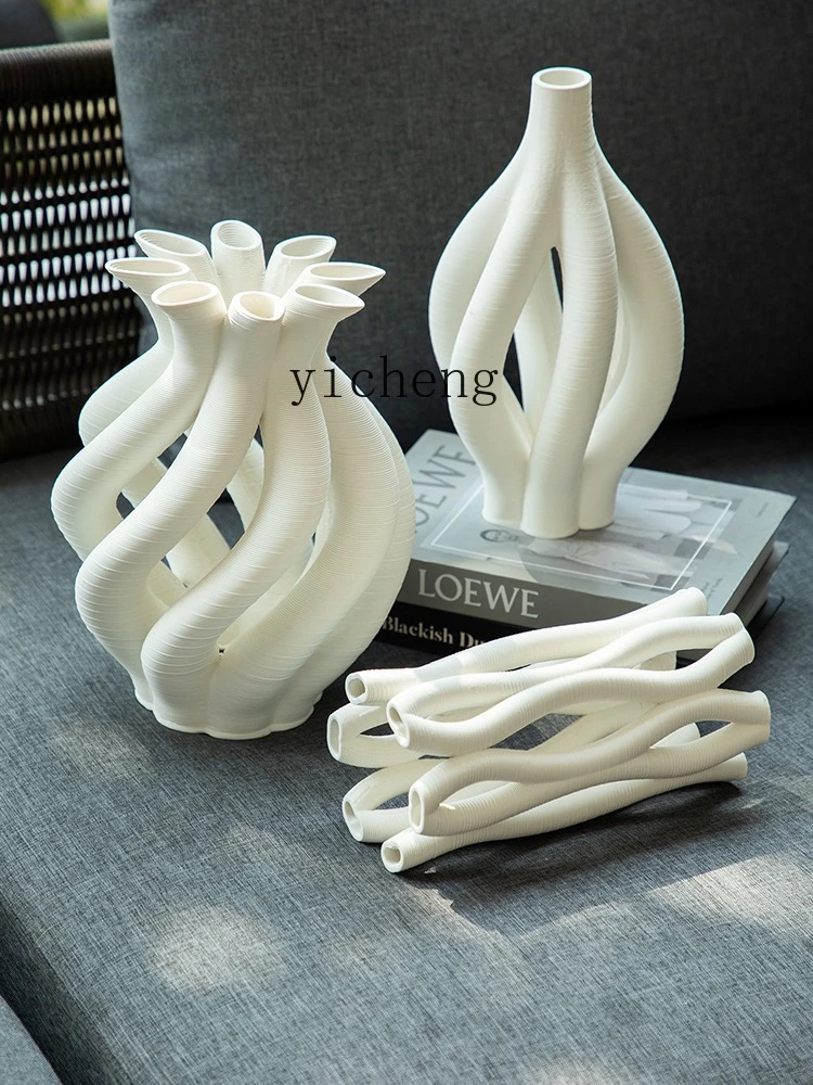 

LSL Modern Minimalist Ceramic Vase Creative Design Living Room Decoration Home Matching Light Luxury