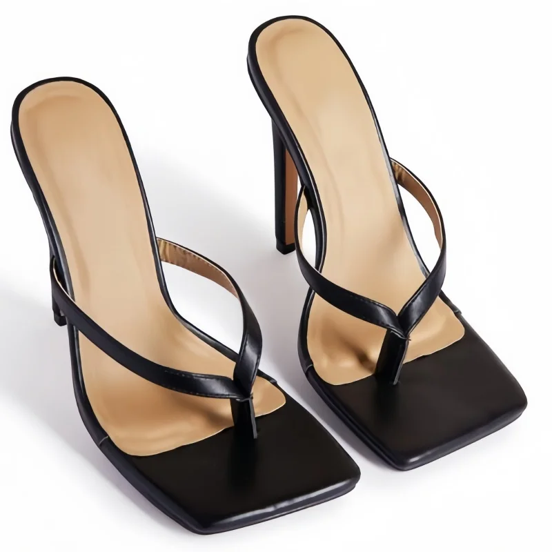 

Шлепанцы, женская обувь с квадратным носком, женские сандалии на высоком каблуке со змеиным узором, швейные линии, таконы, разные цвета, Zapatos Mujer