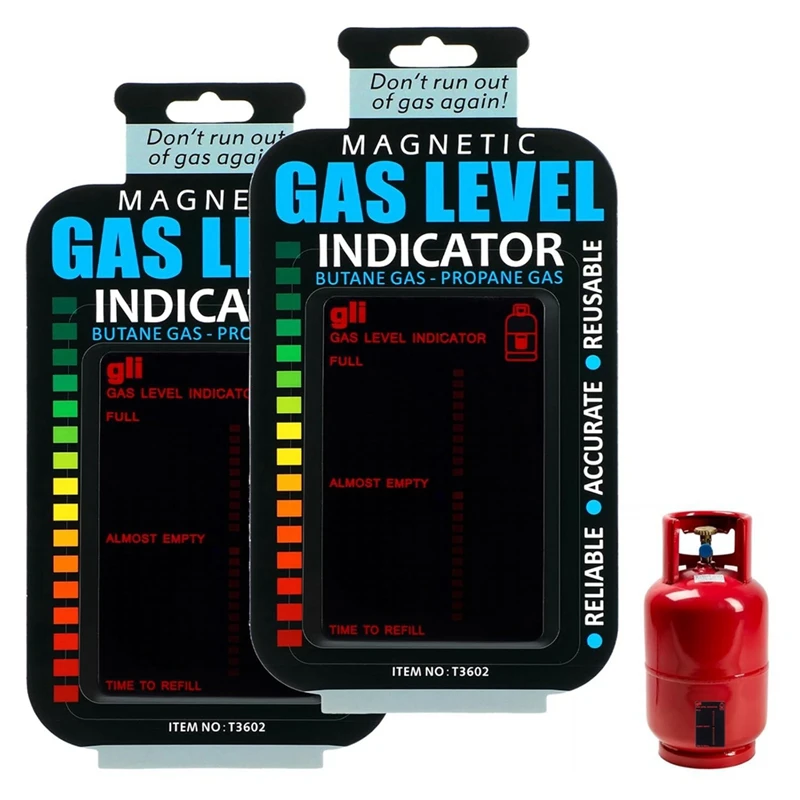 2-Pack Propane Tank Gauge Level Indicator, Reusable Level Stickers for BBQ, Camping, Home Kitchen-A49I