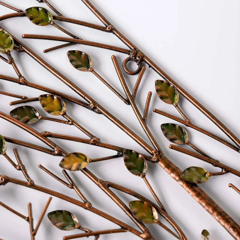 ديكور جدار معدني الطائر الطنان الحديد الاكريليك فرع شنقا زخرفة اليدوية الطبيعة مستوحاة ديكور حديقة المنزل الحرفية الفن