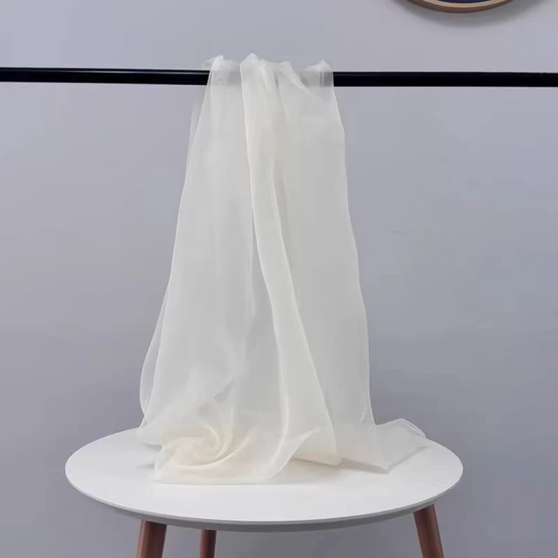 5 m/Lot Organza-Stoff mit hoher Dichte für Hochzeitskleider, Seidenimitat-Stoff, DIY handgefertigte Accessoires, transparentes Garn – Detail 13
