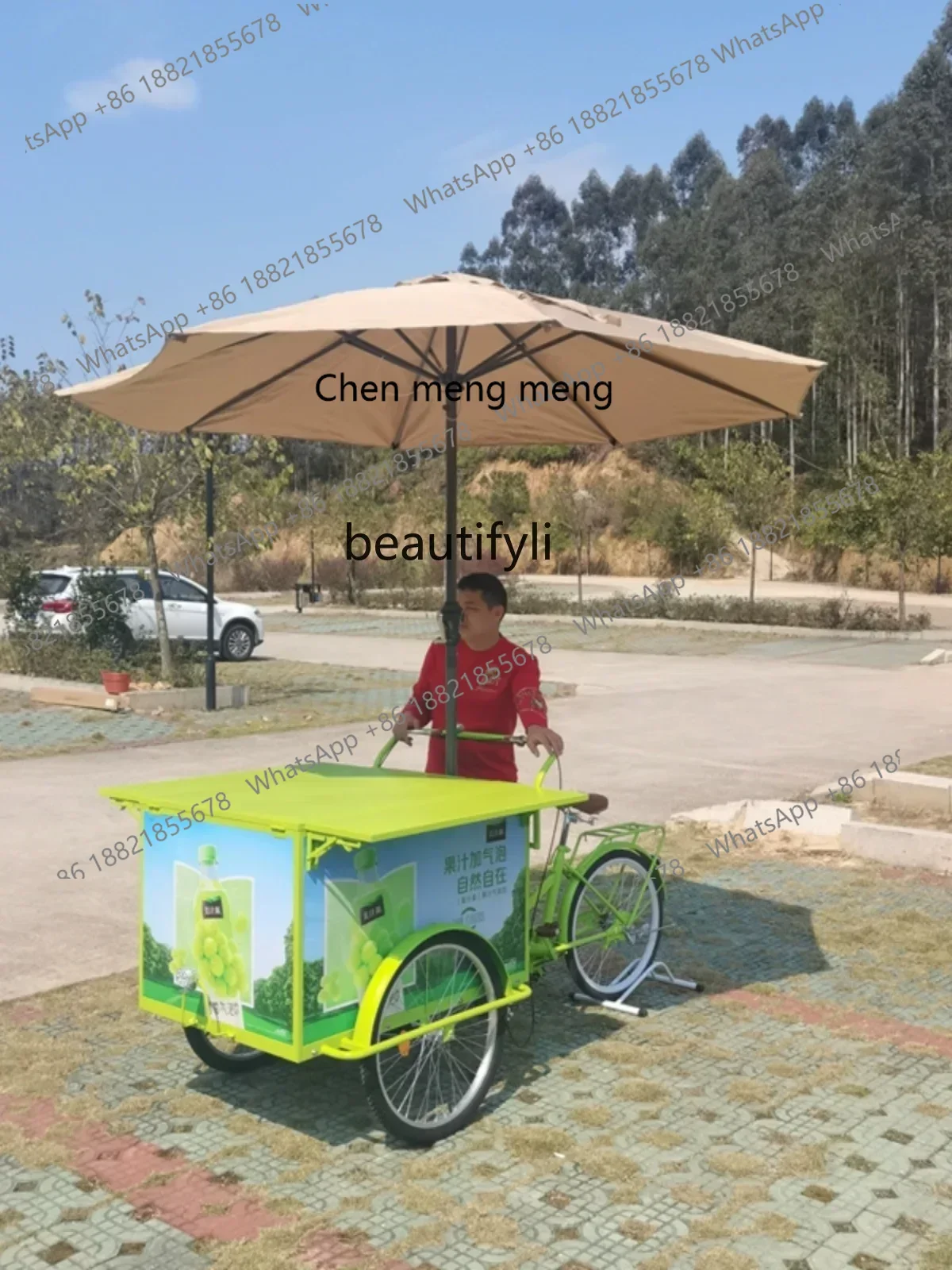 D178 H Mobile commercial food truck, street stall, snack truck, night market, portable wheelbarrow