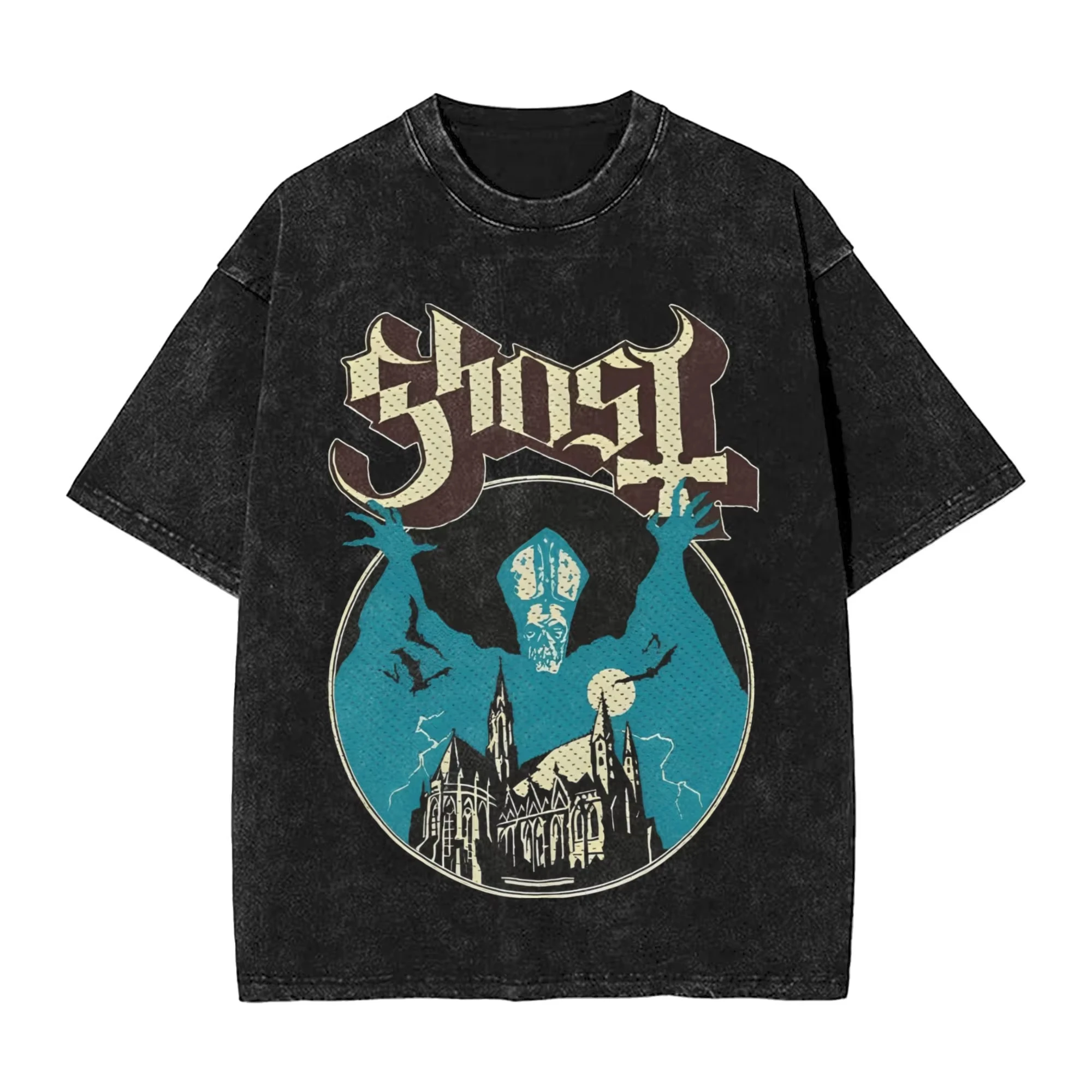 

Ghosts T Shirt Summer Band Y2K Retro T-Shirts Cotton Hipster Tee Shirt for Mens Short Sleeve Print Top Tees
