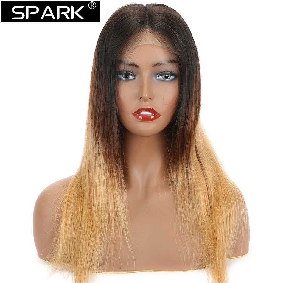 Ombre Lace Front Wig Human Hair Wigs For Women Brazilian Straight Lace Front Wig Ombre Blonde 13X4 Lace Frontal Wig Remy Hair