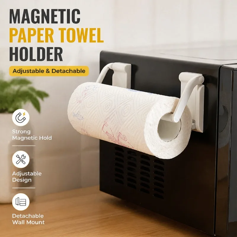 

Adjustable Magnetic Napkin Stand Detachable Separated Tissue Holder Modern Kitchen Countertop Paper Storage Rack Portable