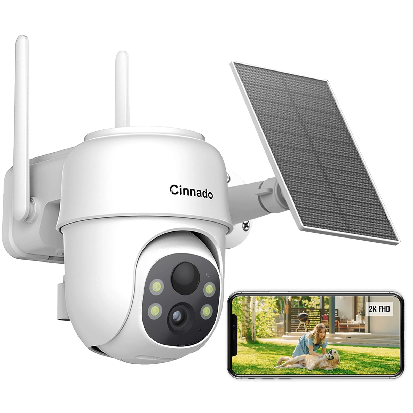 3MP Wireless Security Camera Outdoor WiFi Solar Battery Powered Camera Pan/Tilt Rotate Surveillance Camera Home Protection 2.4G