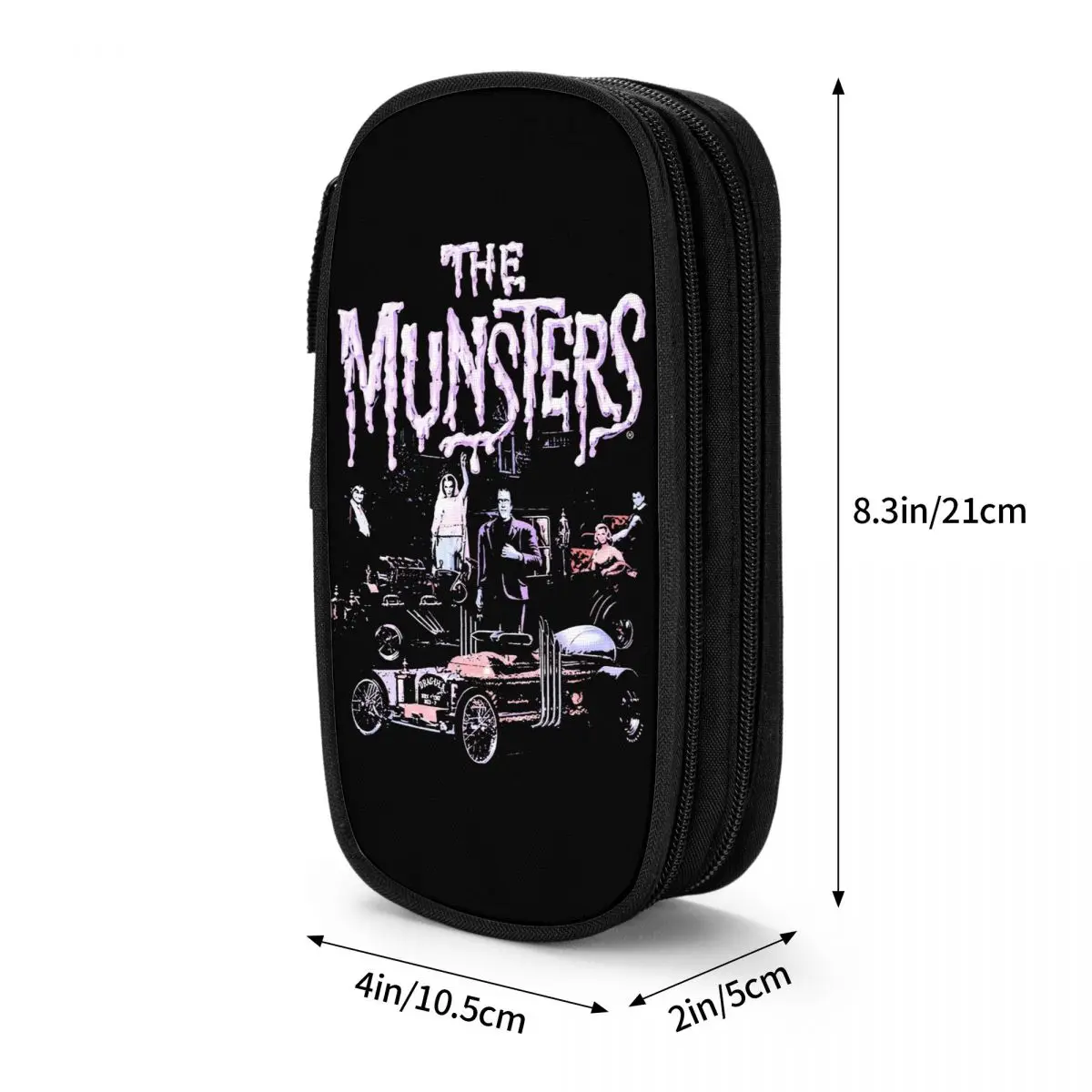 Imagem -03 - The Munsters-caixa de Caneta Lily Dupla Camada para Crianças Góticas Case de Filme de Terror Grande Capacidade Material Escolar Presente