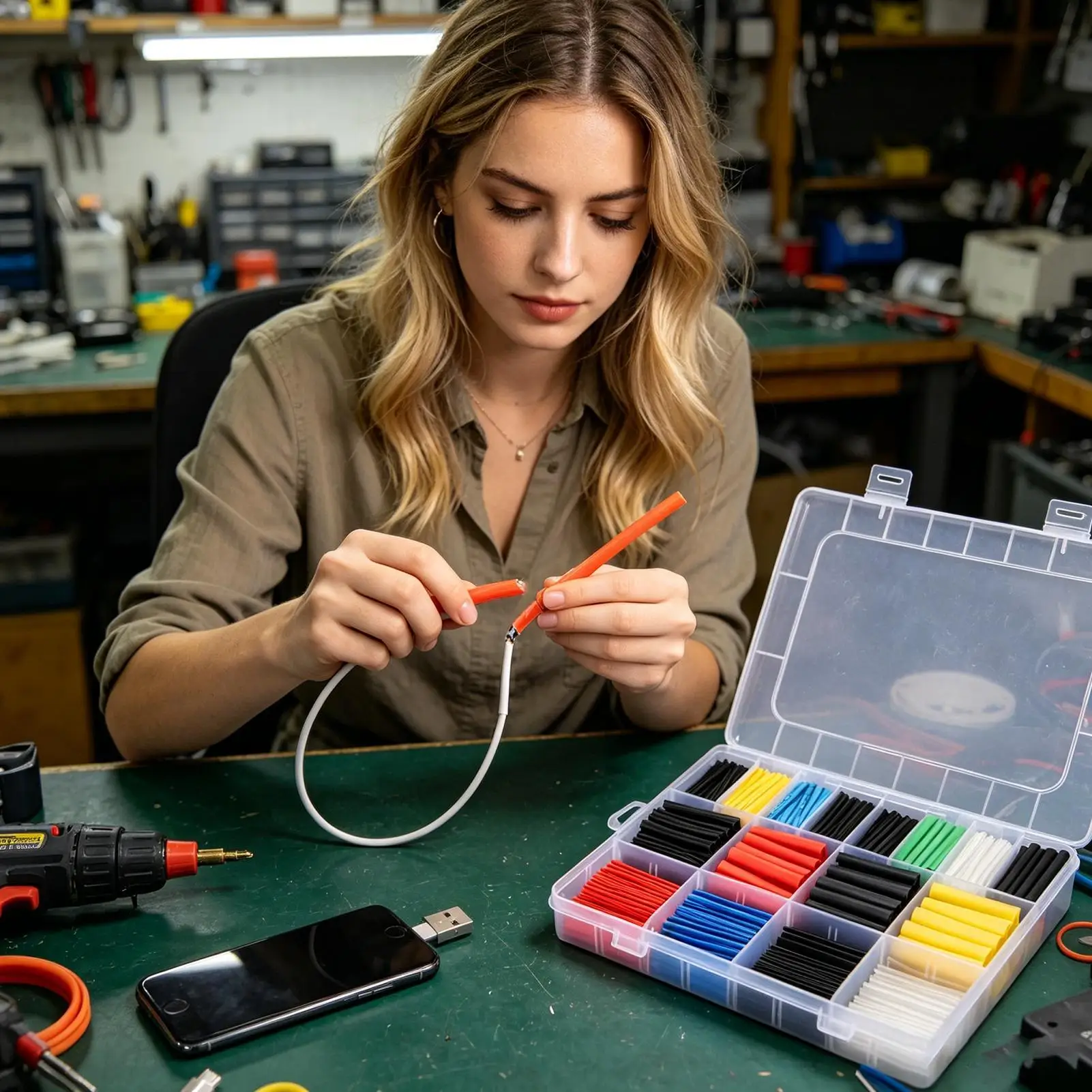 Wire Shrink Wrap Tubing Electrical Cable Connector Sleeve Kit Heat Shrink Wrap Tubing For Home Workshop Automotive Construction
