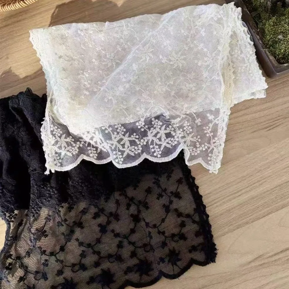 

Универсальный женский кружевной шарф в стиле ретро, длинная элегантная солнцезащитная накидка с вышивкой цветов, однотонный женский головной платок