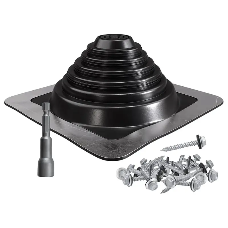 WCS-Metal Roof Pipe Flashing,Roof Vent Boot, High Temp Silicone Stove Boot, For Tube OD 1/4