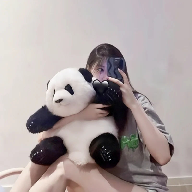 Panda Factory Menglan And Huahua Simulation Giant Panda Doll Plush Toys Give Birthday Gifts To Men And Women