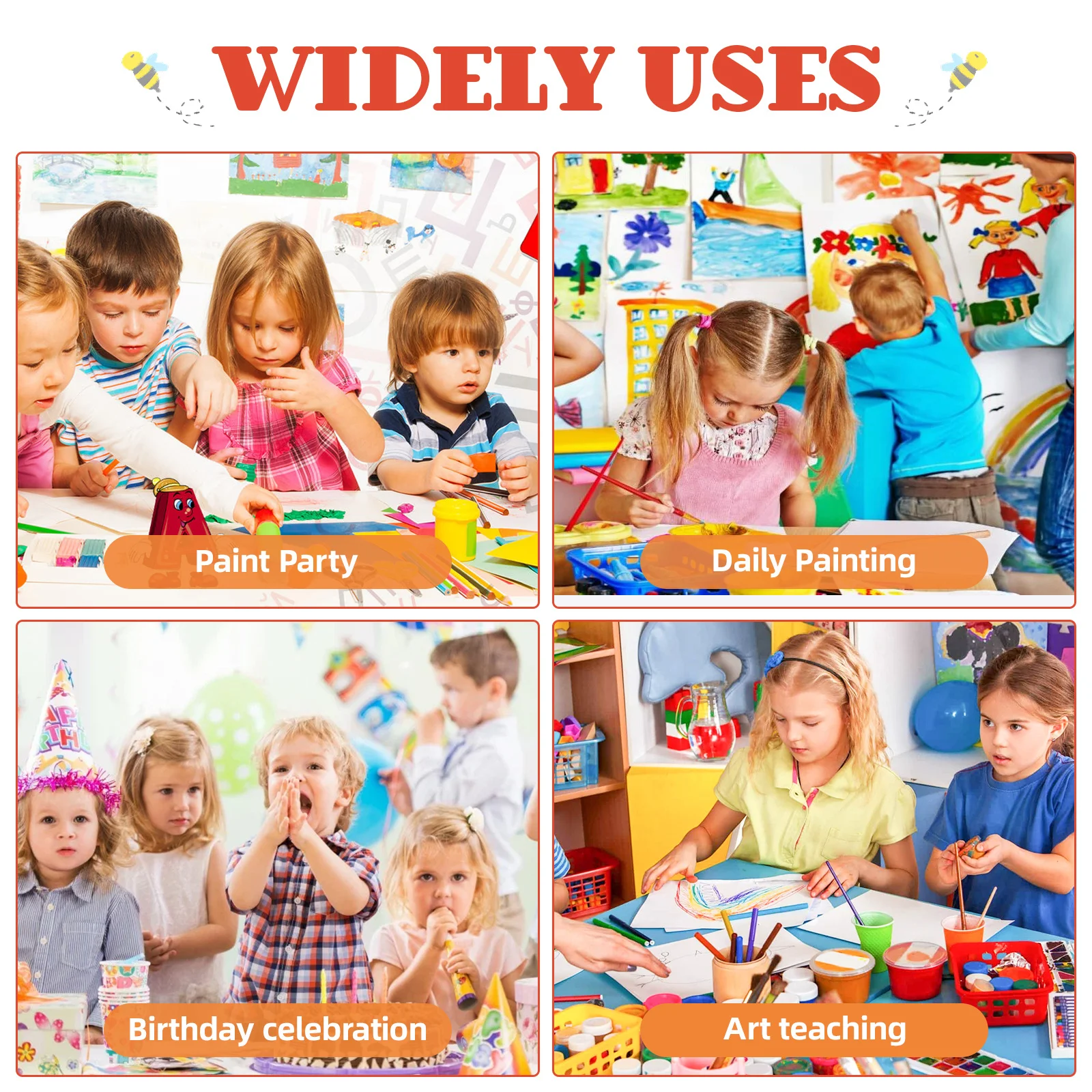 

12Sets Mini Painting Easel Set Wooden Canvas Boards White Blank Art Boards for Creativity Handicraft Table Decoration