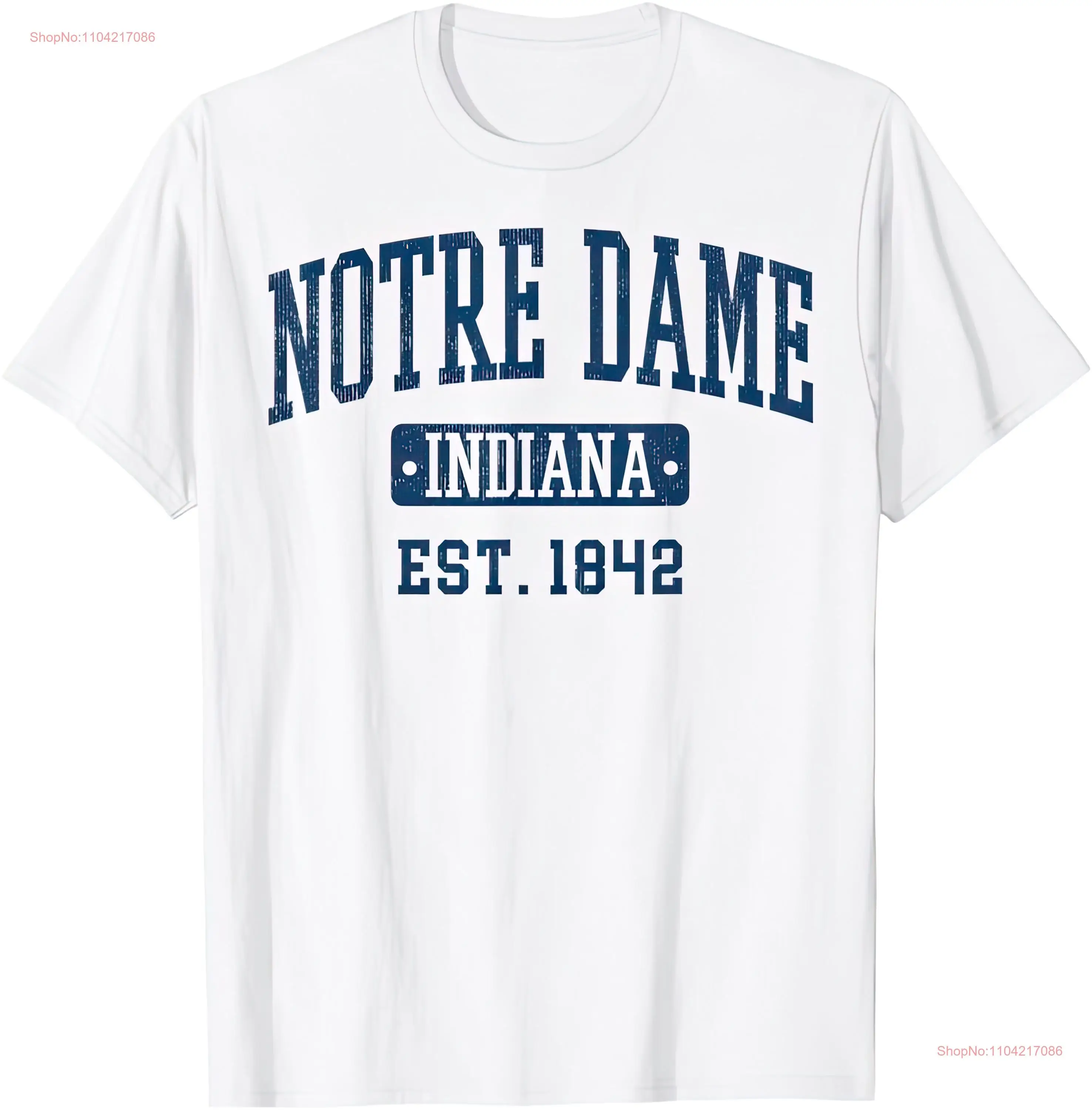 Notre Dame Indiana T Shirt long or short sleeves