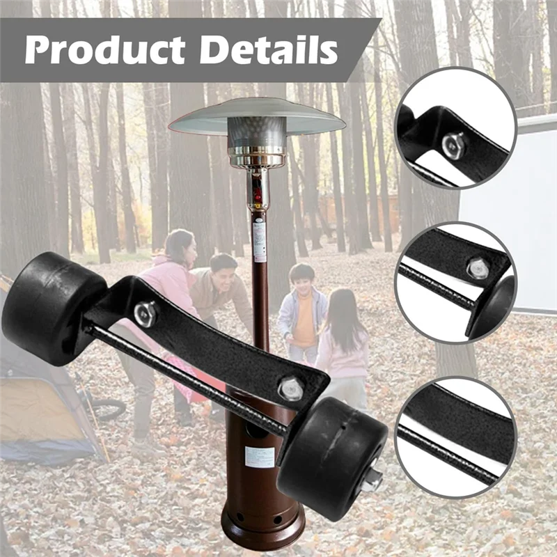 GOOD-범용 파티오 히터 휠 액세서리 파티오 히터 휠, 브래킷 + 검정색 휠, 교체