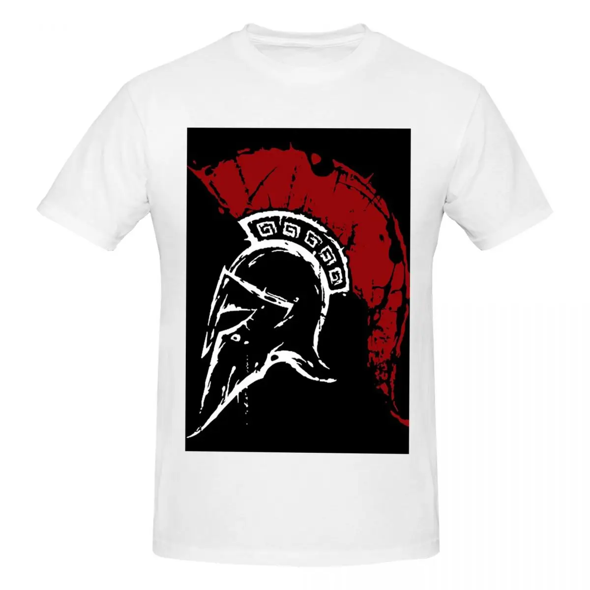 Molon Labe Spartan Warrior Helmet Men T-Shirt Funny Oversized T Shirts Men's O-Neck Cotton Tees Short Summer Male