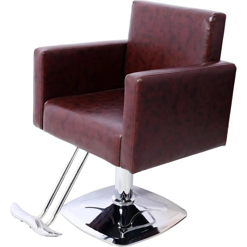 전문 헤어 스타일링 의자, 유압식 리클라인, 360도 회전 °   회전식, 미용실, 스파 및 이발소용, 갈색, 최대 330리터까지 지탱 가능